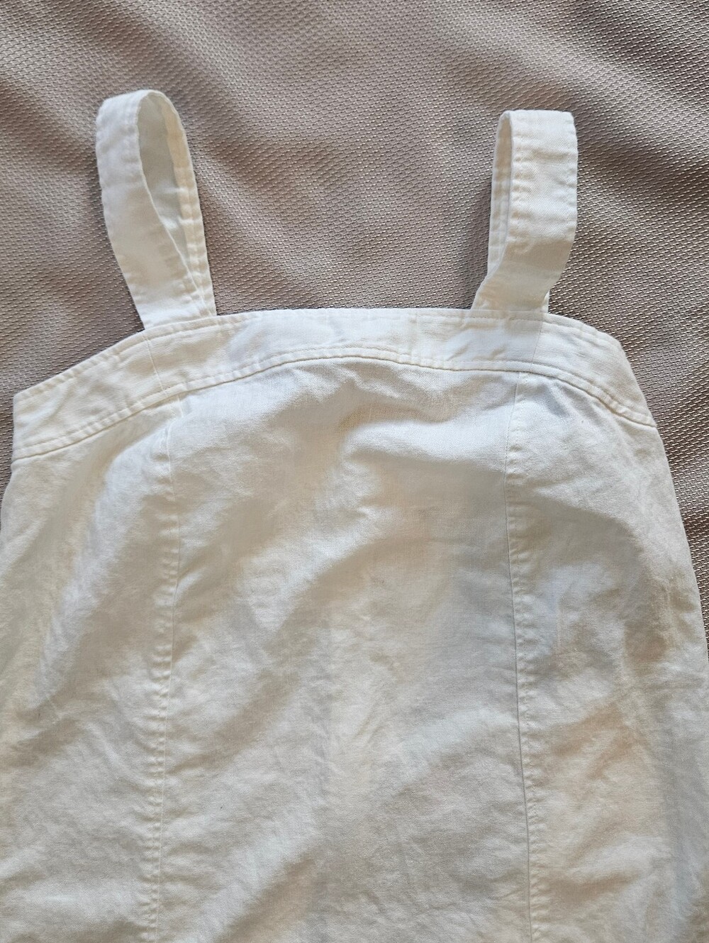 Madewell Linen Cotton Princess Seamed Dress Women Sz XS White Adjustable Straps